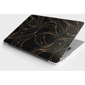 Resim Laptop Sticker Bilgisayar Notebook Pc Kaplama Etiketi Siyah Çizgiler 
