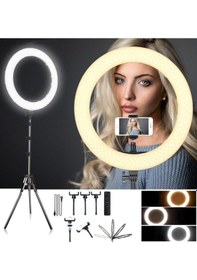 Resim Büyük Boy Ring Light Youtuber Makyaj Güzellik 6500k 65w Kuaför Kit Kumandalı 21 Inç Işık Kaynağı-128847 