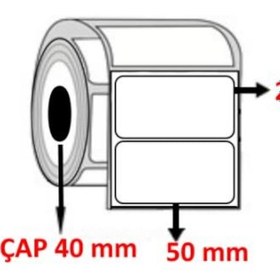 Resim 25X50 Barkod Etiketi Eko Termal 1 Adet1000 Sarım 25x50 