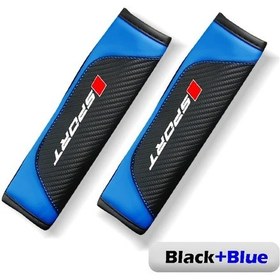 Resim Meridiangoods Mavi 2 Adet Karbon Fiber Koltuk Başlığı Yastığı Universal Dayanıklı Sünni Deri 