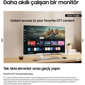 Resim Samsung 4K UHD Akıllı Tv - Monitör 109 Ekran 43" Wi-Fi Bağlantı Smart Slim Monitör 