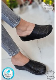 Resim Liza Kadın Sabo Medikal Doktor Hemşire Hastane Tam Ortopedik Önü Kapalı Ev Dışarı Terlik Siyah 