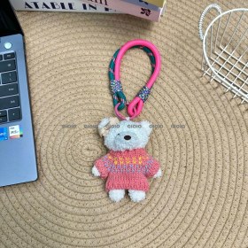 Resim Silver1 Sevimli Renkli Ip Peluş Ayı Kolye El Yapımı Oyuncaklar Küçük Bebek Çanta Çekicilik Sevimli Bebek Cep Telefonu Çekicilik (Yurt Dışından) 