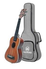 Resim Maxword MU-21 PRO Yüksek Kaliteli Maun Soprano Ukulele Seti 
