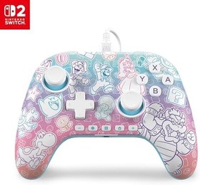 Resim PowerA Advantage Switch 2 için Mushroom Kingdom Wired Pro Controller Kablolu Oyun Kolu 