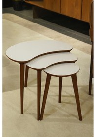 Resim Berlin Zigon Sehpa Ay Taşı Krem 