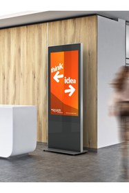 Resim Cletech C01 55” Totem Kabini + Samsung QM55C 55” Signage Monitör 