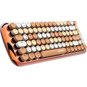Resim Everest KB-BT09 PARRY Renkli Tuşlu Turuncu Bluetooth+2.4Ghz Q Yuvarlak Tuşlu Mekanik Klavye Kablosuz 