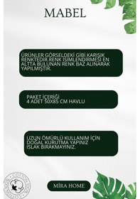 Resim 4 Lü El Yüz Havlu Seti %100 Pamuklu 50x85 Cm Mabel Koyu Mavi 