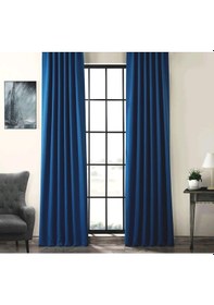 Resim Taç Blackout Karartma Fon Perde Saks Mavisi Mavi 