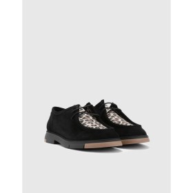 Resim Ferguson Hakiki Süet Deri Kadın Siyah Oxford Ayakkabı 