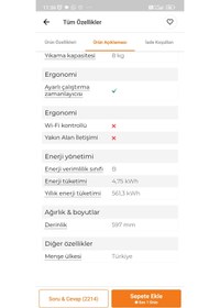 Resim Altus Al 81 Yb B Enerji 15 Programlı 8 Kg Yoğuşmalı Çamaşır Kurutma Makinesi 