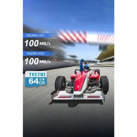 Resim Tecno 64 GB Hafıza Kartı 100mb/s Hızında Ultra Performanslı Bellek Kartı 