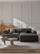 Resim Mobilya Stant Most Mollista 2 Modül Sağ Köşe Koltuk 41 Koyu Antrasit Keten Kumaş Yumuşak Sünger (Evinize Teslim) 