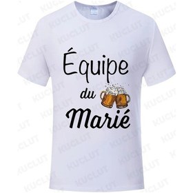 Resim Kuclut Fransız Evlilik Takımı Bekarlığa Veda Partisi T-shirt Damat Moda Grafik Düğün Tişörtlaciverterkek Lacivert 