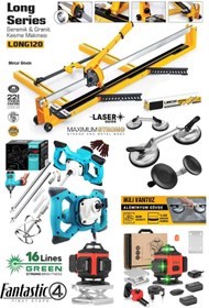 Resim STAXX POWER Fantastic 4'lü Seramik Usta Seti - 120cm Seramik Kesme, Lazer Hizalama, Vantuz ve Karıştırıcı Mikser 