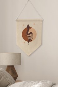 Resim Balkon Duvar Dekoru, Pinterest Oda Dekoru, Boho Kanvas Flama Askılı Duvar Örtüsü Ve Süsü NO:492 - Renkli - 12 / 70 x 100 