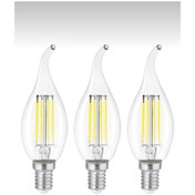 Resim Edison 3 Adet Dekoratif Kıvrık Buji Beyaz Işık E14 Duy 