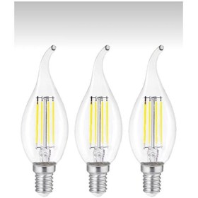 Resim Edison 3 Adet Dekoratif Kıvrık Buji Beyaz Işık E14 Duy 