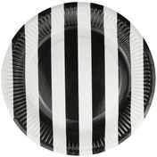 Resim Tabak Karton Çizgili Siyah Beyaz 23 Cm Pk:8 +3 