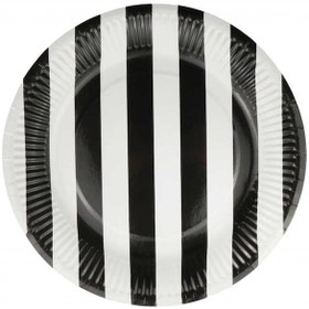 Resim Tabak Karton Çizgili Siyah Beyaz 23 Cm Pk:8 +3 