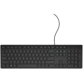 Resim Dell KB216-BK-INT, Siyah, USB Kablolu, Ingilizce, Multimedya Klavye 