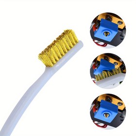 Resim 3 Adet 3B Yazıcı Aleti Bakır Tel Diş Fırçası Nozul Temizleme Fırçası - Pirinç Malzemeli, Şarj Olmayan, Hotend Tıkanıklık Giderme ve Pas Çözme İçin İdeal 