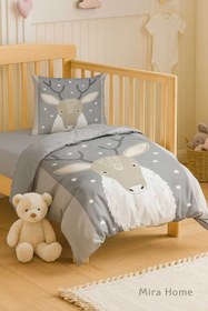 Resim Mira Home Yenidoğan Kız / Erkek Unisex Bebek Nevresim Takımı %100 Pamuklu Geyik 
