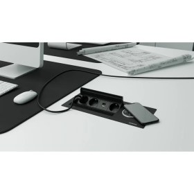 Resim Metalline Metalline® Revo-Line Dönmeli Masaüstü Priz Kutusu Wireless Usb-A / Usb-C - Siyah 