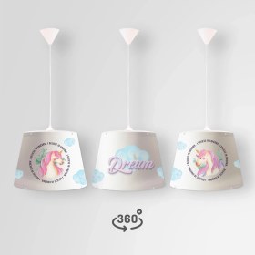 Resim Popcorn Kids Belıeve Unıcorn Konik Sarkıt Aydınlatma (Large) 