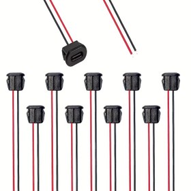 Resim TYPE C2P Enjeksiyon Yapıştırıcısı Direkt Basınç Soketli Masa Lambası Oval Şarj Portu Elektrikli Araçlar ve Arabalar için T-C 2P Lehimleme Şarj Tabanı, Snap-On Montaj ile. 