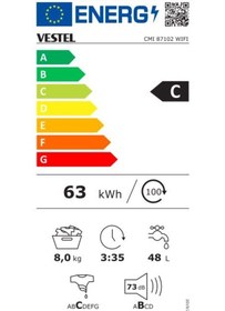 Resim Vestel CMI 87102 WIFI 1000 Devir 8 KG Çamaşır Makinesi 