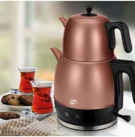 Resim woodhub XL demleme cihazı, altın renk, şık ve kullanışlı, pratik çay yapımı için ideal 