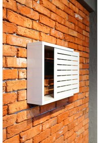 Resim Modem Saklama Kutusu Sürgülü Yana Açılır 35 X 40çizgili Beyaz 