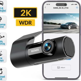 Resim Kawa D6 2k 1440p Wifi Araç Kamerası 145 Geniş Açı Wdr Ön Kamera 