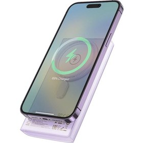 Resim Hoco. Q22 Taurus 22.5w Pd 20w Magsafe Dijital Ekranlı Powerbank - Mor Mor 