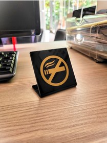 Resim Yönline Minimal 2' li Masaüstü Sigara İçilmez Uyarısı 