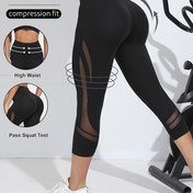 Resim Kadınlar için Yüksek Bel Hızlı Kuruyan Fitness Taytları, Nefes Alabilen Sıkıştırma Fit, Karın Kontrolü, Yüksek Elastikiyet, Beyaz ve Siyah, Yoga Taytları 