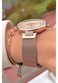 Resim Ferrucci Mrd11820 Rose Gold Renk Çelik Kordon Kadın Kol Saati Bileklik Hediyeli 