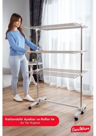 Resim Ceraware Silver Lüks Çamaşır Kurutmalık 3 Katlı Eco Gri 