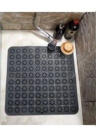 Resim Kare Vantuzlu Banyo Kaydırmaz Paspas- Tırtıklı Ayak Duş Matı Silikon Masaj Pedi 