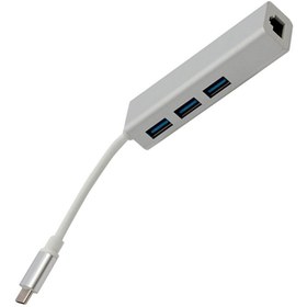 Resim Powermaster Usb Type-C 3.0 3 Port HUB - RJ45 Çıkışlı 