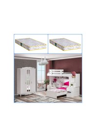 Resim Ranza, Su Ranza Karyola Masa 3 Kapaklı Dolap + 2 Adet Comfort Yatak 90 X 190 CM 