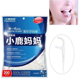 Resim Fawnmum Ultra İnce Güvenlik Düz Diş Ipi Çubuk Arch Seçim Konu Taşınabilir Diş İpi Çantası 