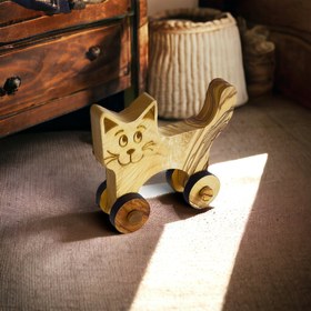Resim Kişiselleştirilmiş Zeytin Ağacı Oyuncak Kedi, Ahşap Oyuncak Kedi, Çevre Dostu Oyuncaklar, Vegan Oyuncak, Sağlıklı Ahşap Oyuncak, El Yapımı Ahşap Oyuncaklar, Kedi Oyuncağı 