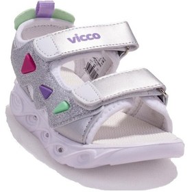 Resim Vicco 321f24y204 Hilda Beyaz Ortopedik Günlük Işıklı Kız Çocuk Spor Sandalet 001 