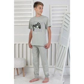 Resim Gamer Console Desenli Kısa Kollu Erkek Çocuk Pijama Takımı 