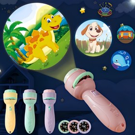 Resim 3'ü 1 Arada Modlu (Dinozor, Hayvan, Meyve) İnteraktif Işıklı El Feneri - Şarj Edilemeyen Pille Çalışan 3 Parlak Renkli (Pembe, Yeşil, Sarı) Öğrenme Oyuncağı, Erken Gelişim ve Bilişsel Oyun için Dayanıklı Plastik, Eğitici Oyuncak, eğitici oyuncaklar, oyuncaklar, eğitici çocuk oyuncakları, erken gelişim oyun 