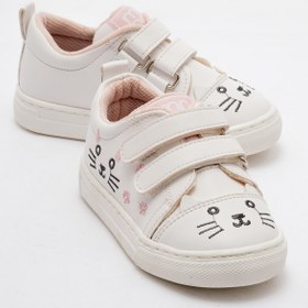 Resim Mnpc Kız Çocuk Beyaz Kedili Sneaker Ayakkabı 