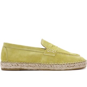 Resim Women's Yellow Suede Leather Espadrille 